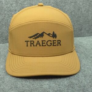 Traeger Hat Cap Snapback Adjustable Tan Yellow BBQ Grill Outdoor Casual Mens